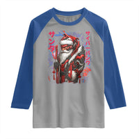 Christmas Cyberpunk Santa Raglan Shirt Japanese Xmas Techwear Manga Anime - Wonder Print Shop