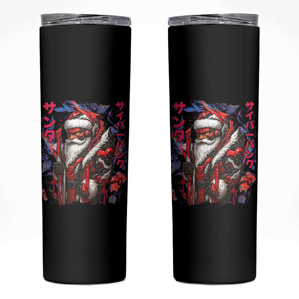 Christmas Cyberpunk Santa Skinny Tumbler Japanese Xmas Techwear Manga Anime - Wonder Print Shop