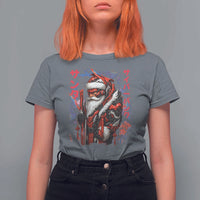 Christmas Cyberpunk Santa T Shirt For Women Japanese Xmas Techwear Manga Anime - Wonder Print Shop