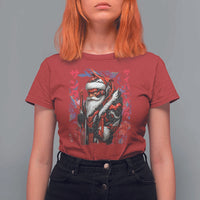 Christmas Cyberpunk Santa T Shirt For Women Japanese Xmas Techwear Manga Anime - Wonder Print Shop