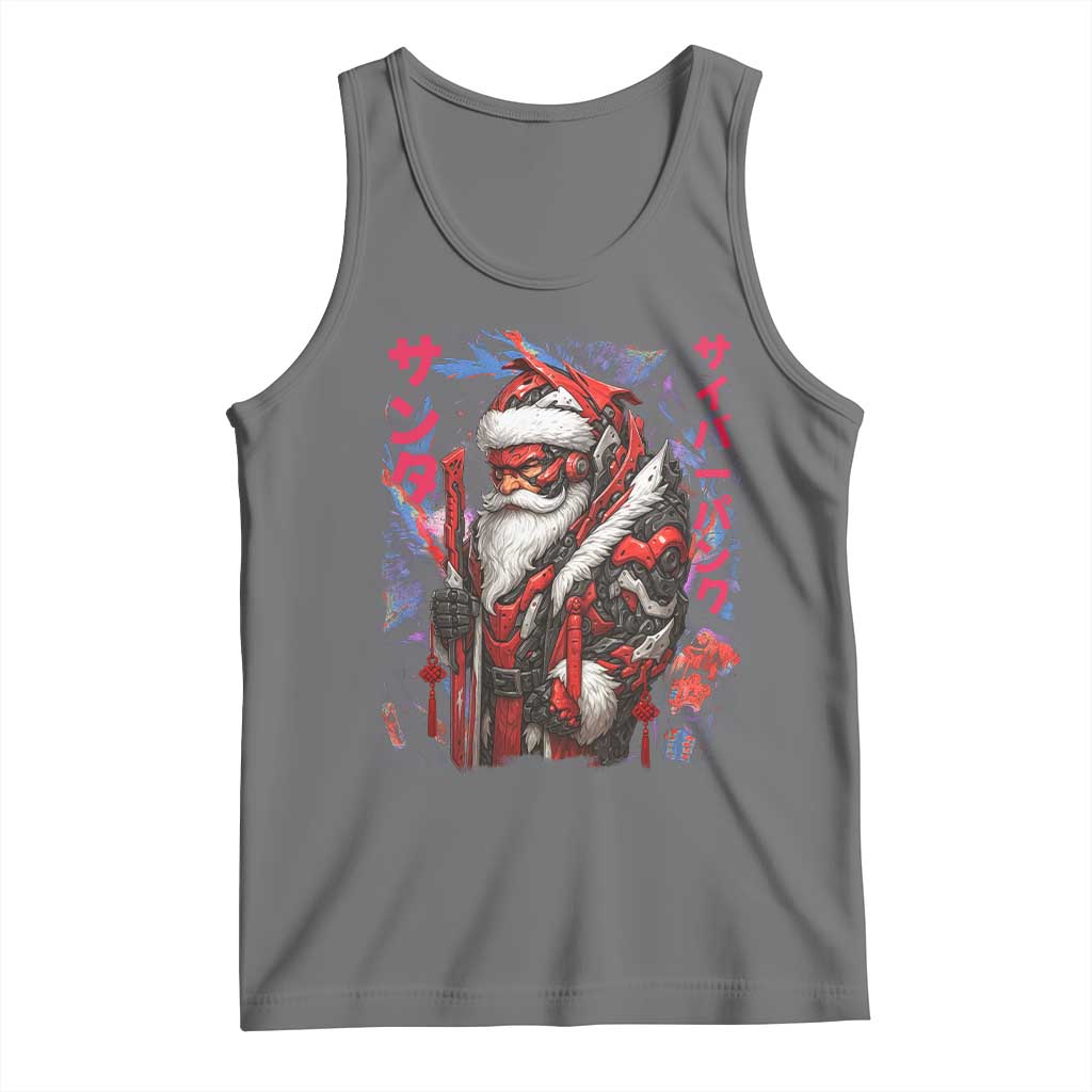 Christmas Cyberpunk Santa Tank Top Japanese Xmas Techwear Manga Anime - Wonder Print Shop
