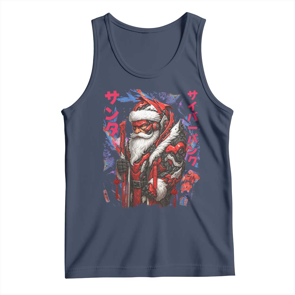 Christmas Cyberpunk Santa Tank Top Japanese Xmas Techwear Manga Anime - Wonder Print Shop