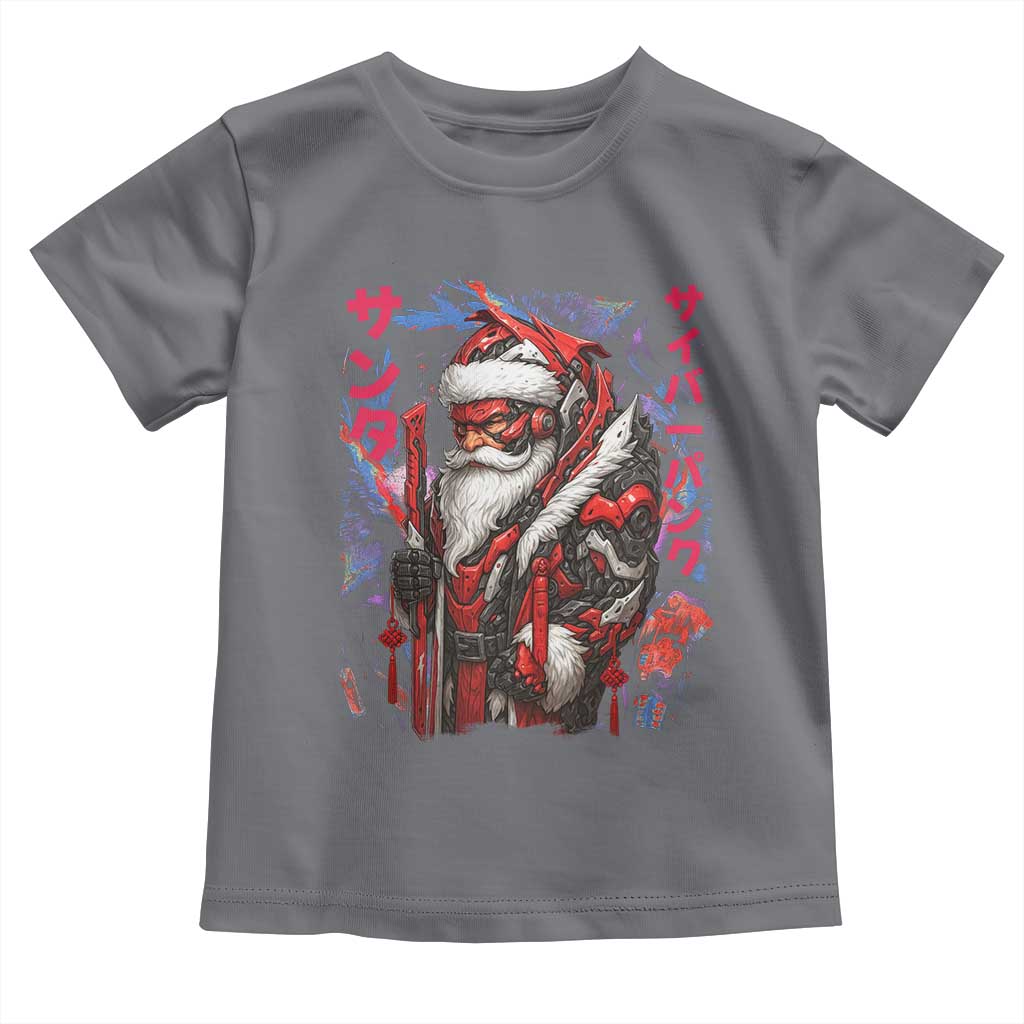 Christmas Cyberpunk Santa Toddler T Shirt Japanese Xmas Techwear Manga Anime - Wonder Print Shop