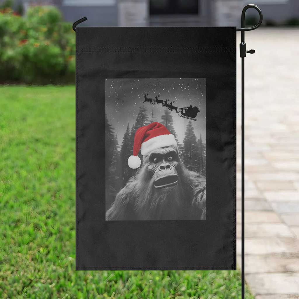 Funny Bigfoot Santas Sleigh Selfie Christmas Garden Flag - Wonder Print Shop