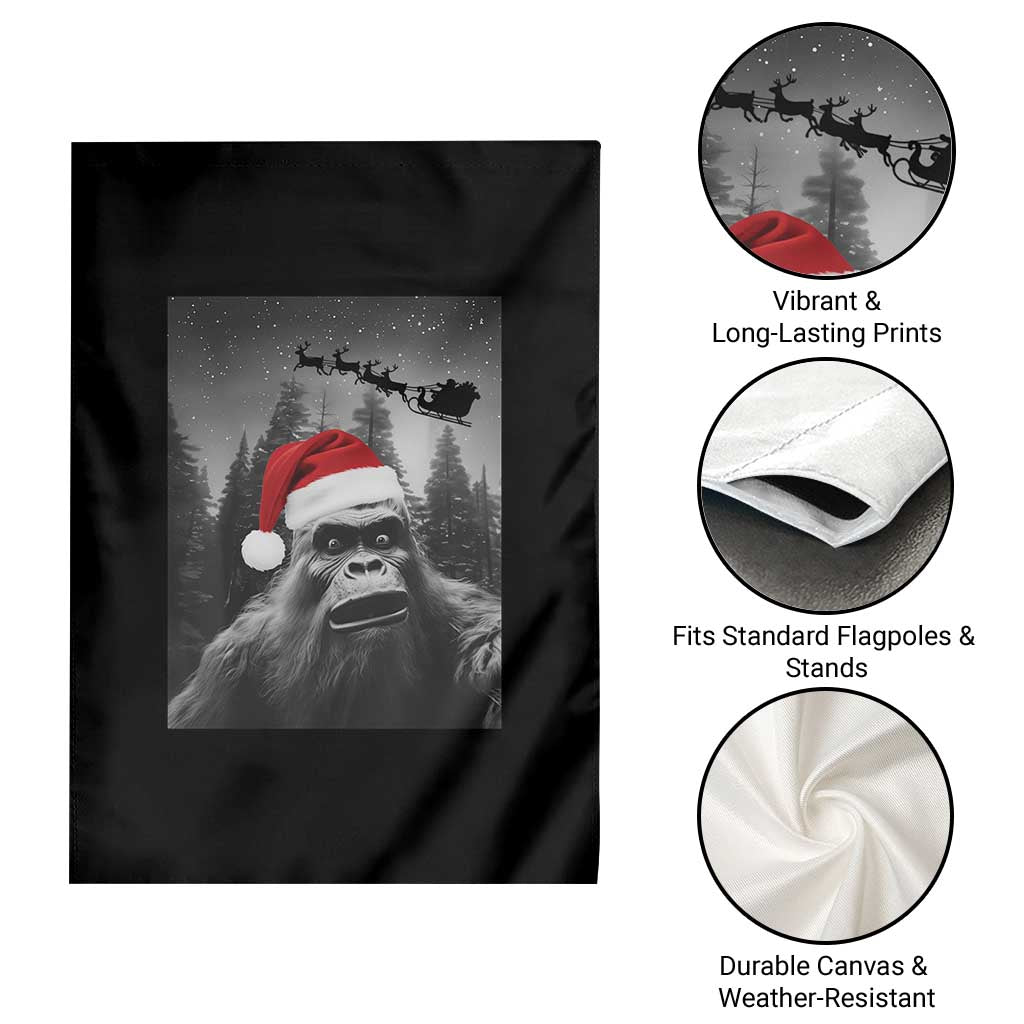 Funny Bigfoot Santas Sleigh Selfie Christmas Garden Flag - Wonder Print Shop