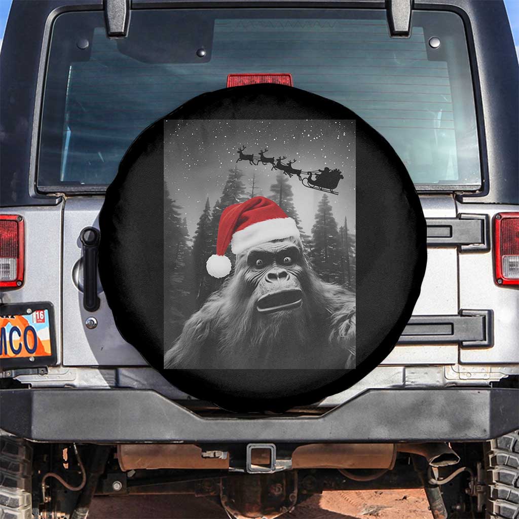Funny Bigfoot Santas Sleigh Selfie Christmas Spare Tire Cover - Wonder Print Shop
