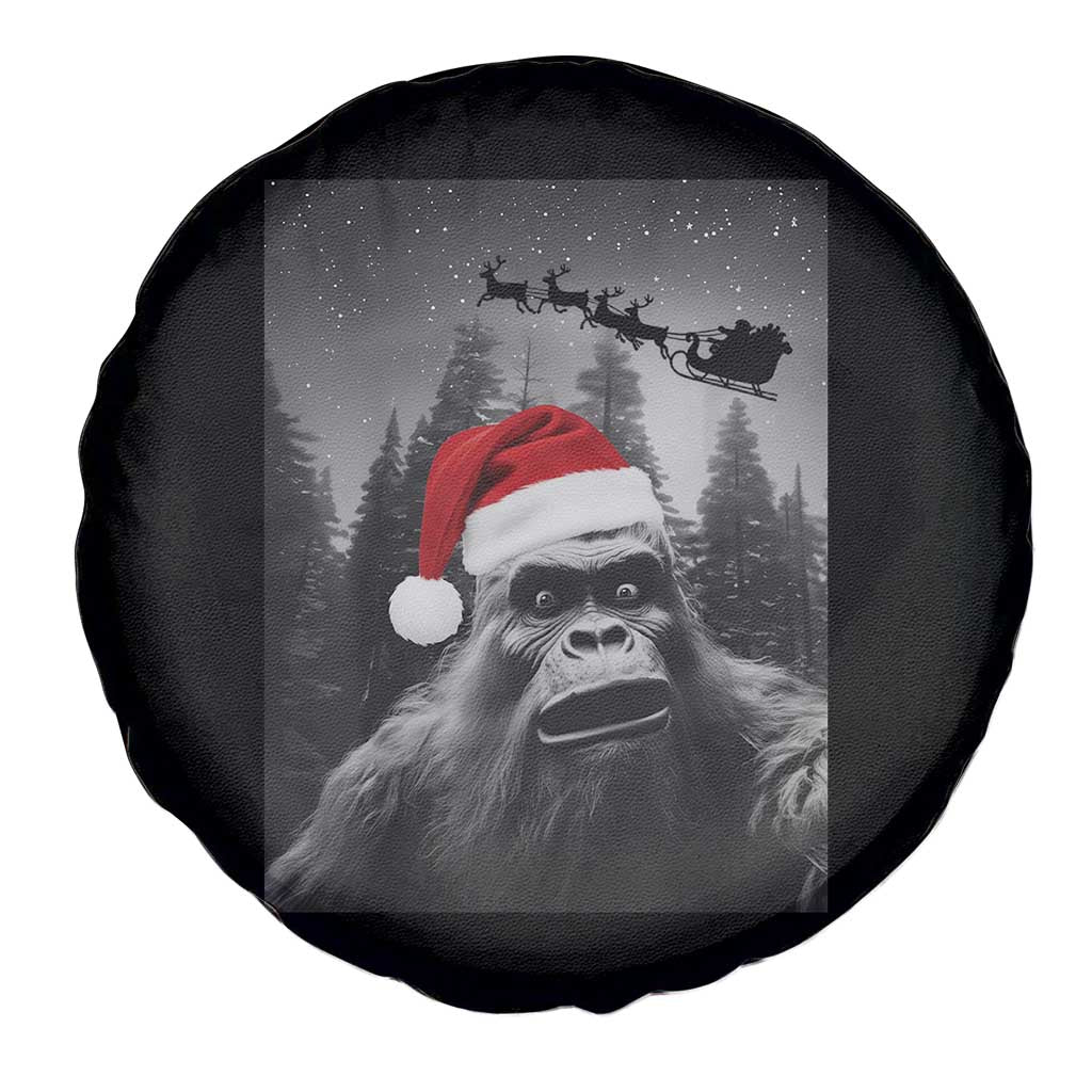 Funny Bigfoot Santas Sleigh Selfie Christmas Spare Tire Cover - Wonder Print Shop