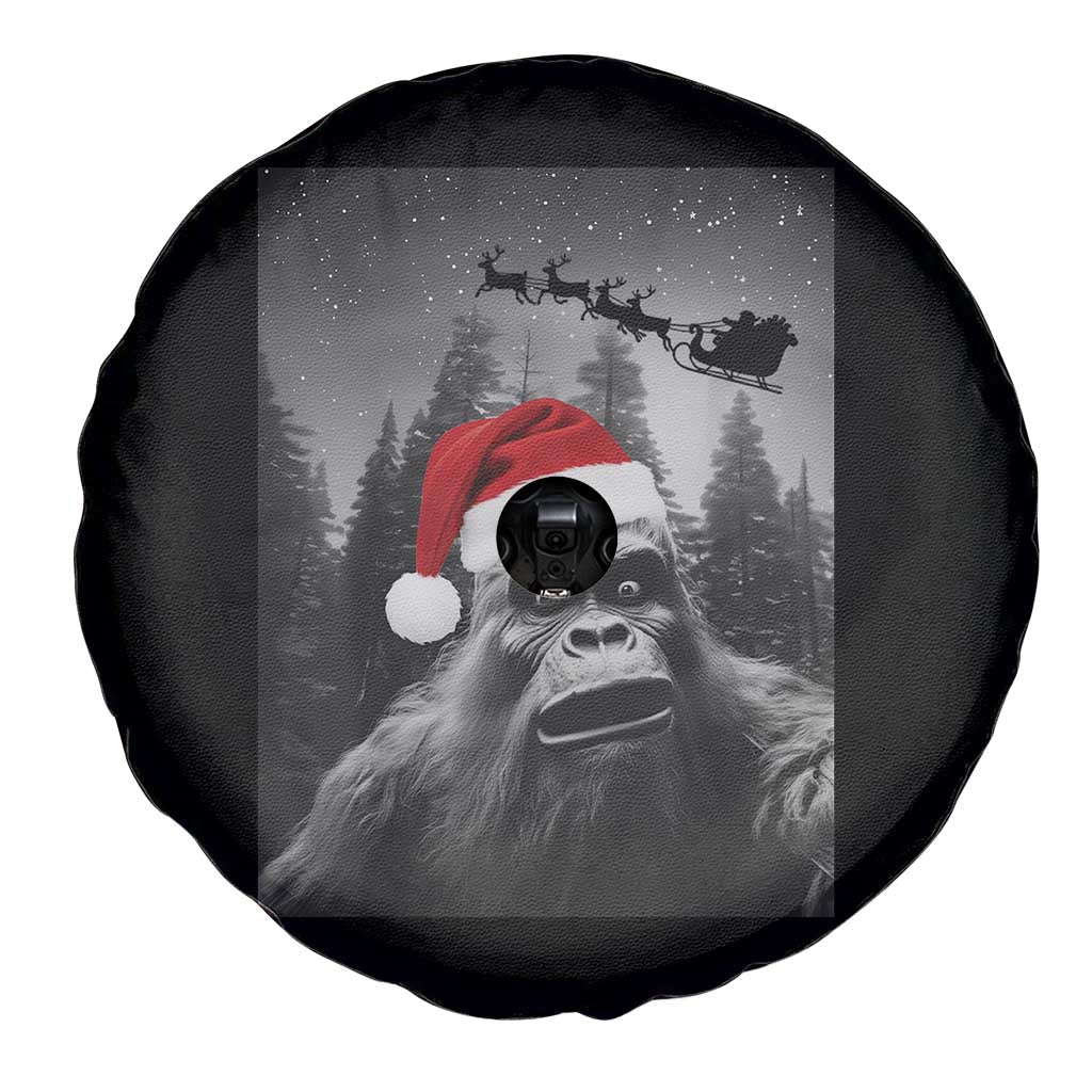Funny Bigfoot Santas Sleigh Selfie Christmas Spare Tire Cover - Wonder Print Shop
