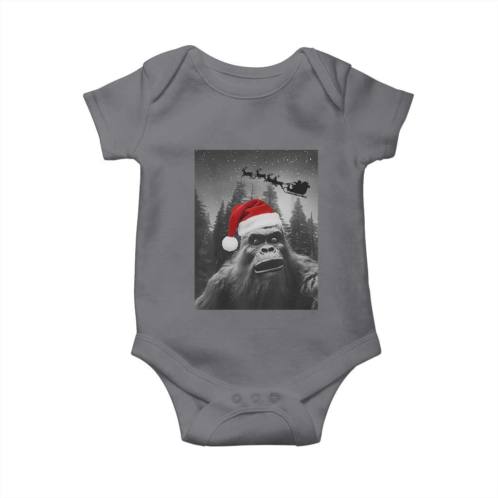 Funny Bigfoot Santas Sleigh Selfie Christmas Baby Onesie - Wonder Print Shop