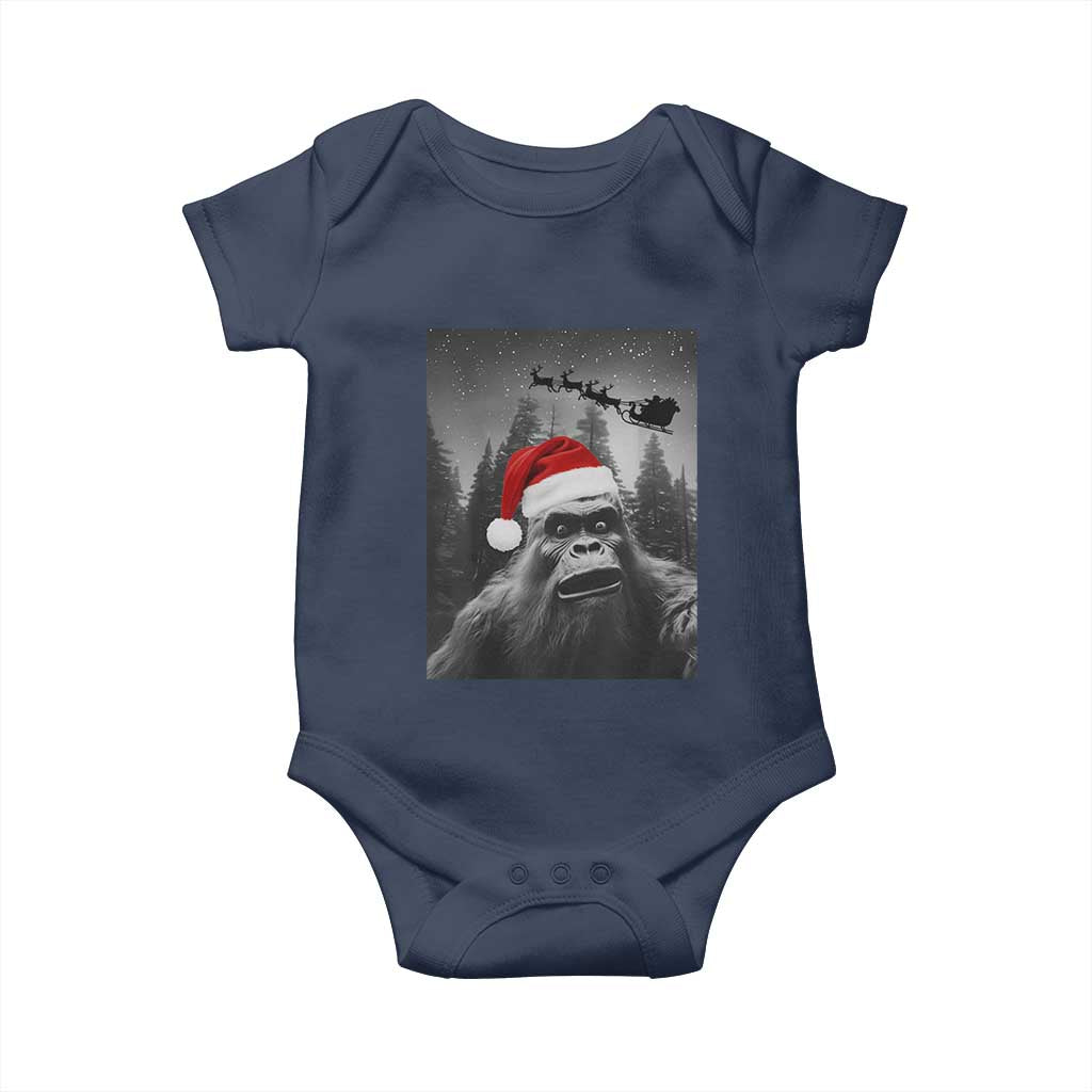 Funny Bigfoot Santas Sleigh Selfie Christmas Baby Onesie - Wonder Print Shop