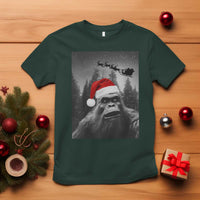 Funny Bigfoot Santas Sleigh Selfie Christmas T Shirt - Wonder Print Shop