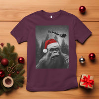 Funny Bigfoot Santas Sleigh Selfie Christmas T Shirt - Wonder Print Shop