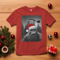 Funny Bigfoot Santas Sleigh Selfie Christmas T Shirt - Wonder Print Shop