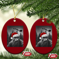 Funny Bigfoot Santas Sleigh Selfie Christmas Ceramic Ornament - Wonder Print Shop