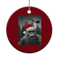 Funny Bigfoot Santas Sleigh Selfie Christmas Ceramic Ornament - Wonder Print Shop