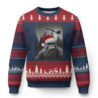 Funny Bigfoot Santas Sleigh Selfie Xmas Ugly Christmas Sweater - Wonder Print Shop