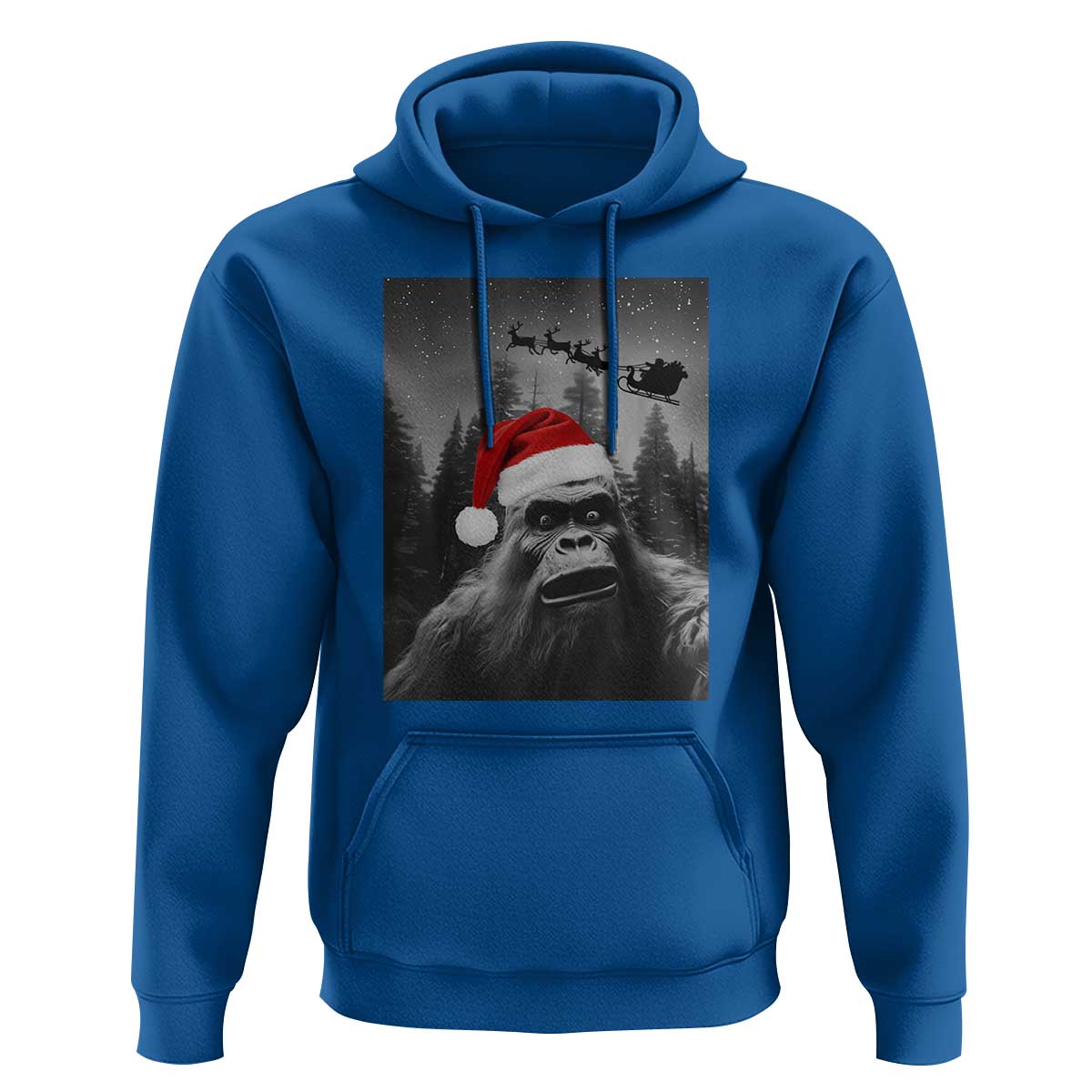 Funny Bigfoot Santas Sleigh Selfie Christmas Hoodie - Wonder Print Shop