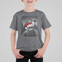 Funny Bigfoot Santas Sleigh Selfie Christmas T Shirt For Kid - Wonder Print Shop
