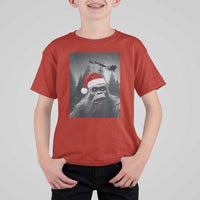 Funny Bigfoot Santas Sleigh Selfie Christmas T Shirt For Kid - Wonder Print Shop