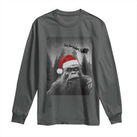 Funny Bigfoot Santas Sleigh Selfie Christmas Long Sleeve Shirt - Wonder Print Shop