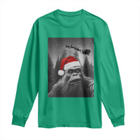 Funny Bigfoot Santas Sleigh Selfie Christmas Long Sleeve Shirt - Wonder Print Shop