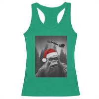 Funny Bigfoot Santas Sleigh Selfie Christmas Racerback Tank Top - Wonder Print Shop