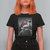 Funny Bigfoot Santas Sleigh Selfie Christmas T Shirt For Women - Wonder Print Shop