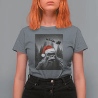 Funny Bigfoot Santas Sleigh Selfie Christmas T Shirt For Women - Wonder Print Shop