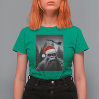Funny Bigfoot Santas Sleigh Selfie Christmas T Shirt For Women - Wonder Print Shop