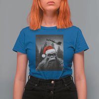Funny Bigfoot Santas Sleigh Selfie Christmas T Shirt For Women - Wonder Print Shop