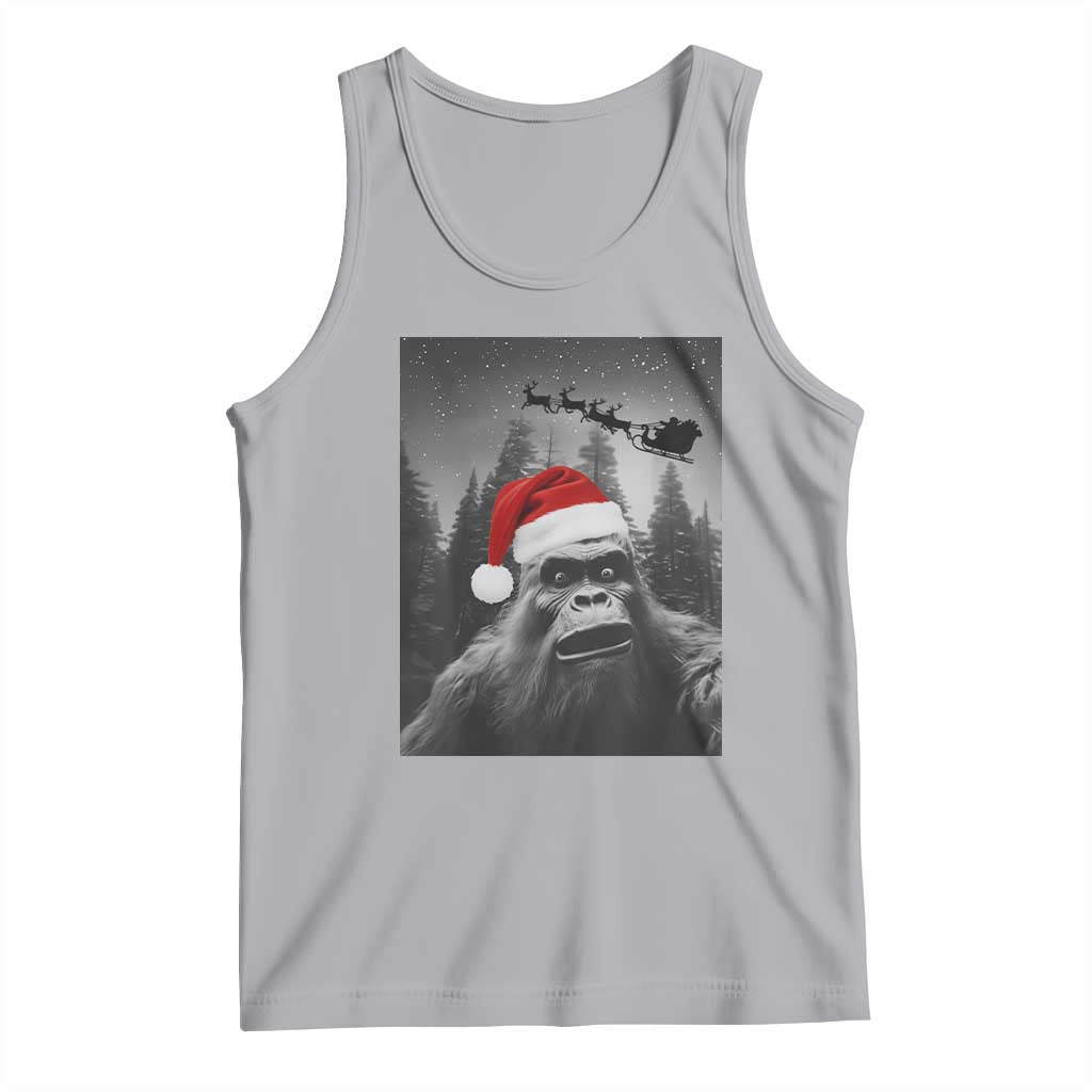 Funny Bigfoot Santas Sleigh Selfie Christmas Tank Top - Wonder Print Shop