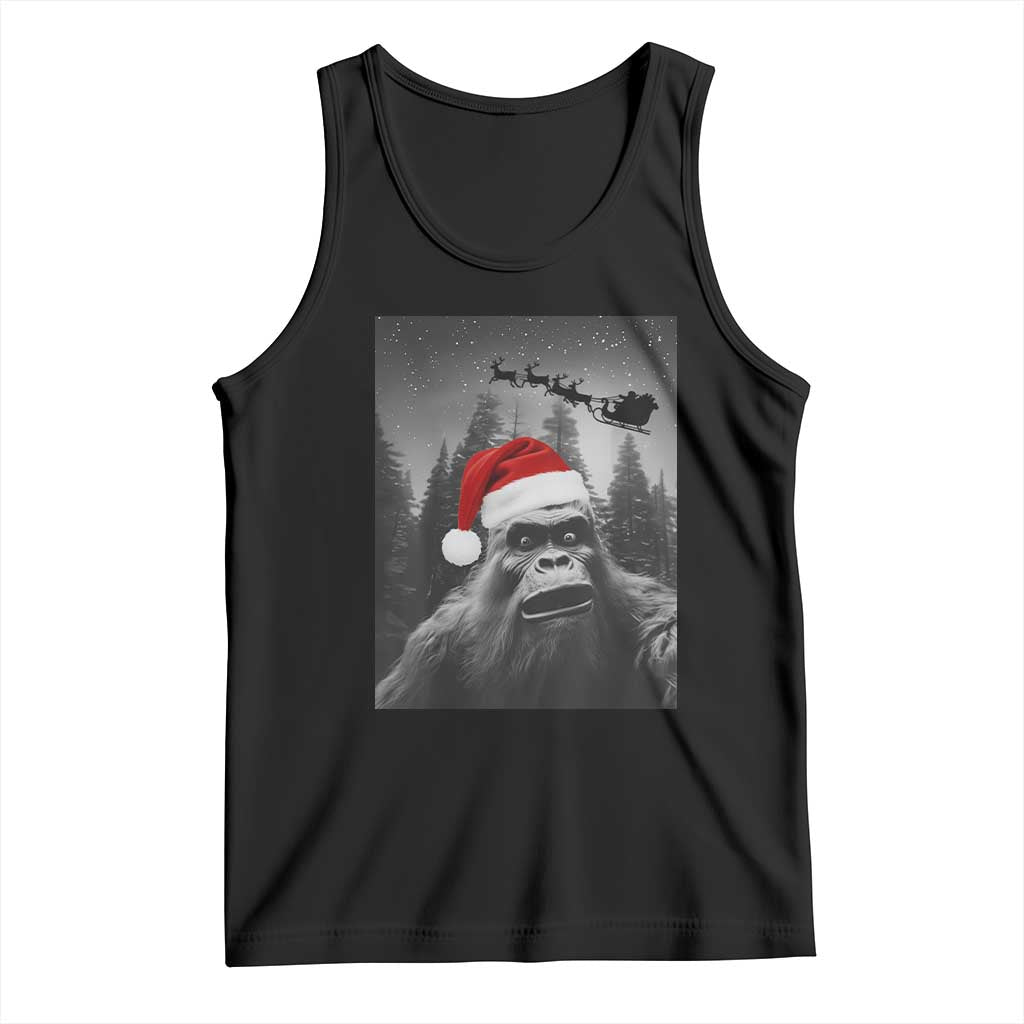 Funny Bigfoot Santas Sleigh Selfie Christmas Tank Top - Wonder Print Shop