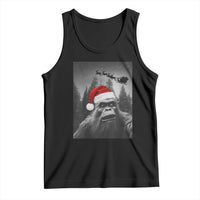 Funny Bigfoot Santas Sleigh Selfie Christmas Tank Top - Wonder Print Shop