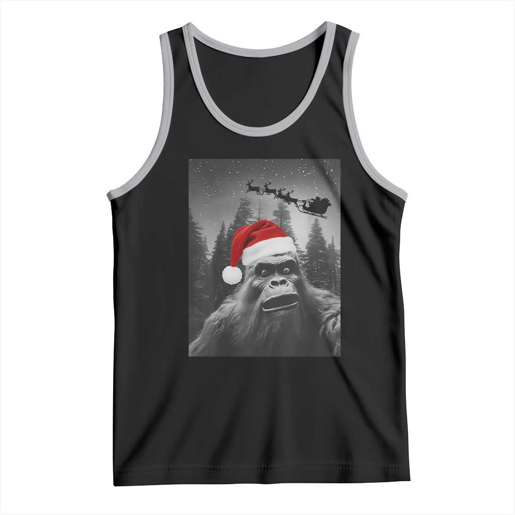 Funny Bigfoot Santas Sleigh Selfie Christmas Tank Top - Wonder Print Shop