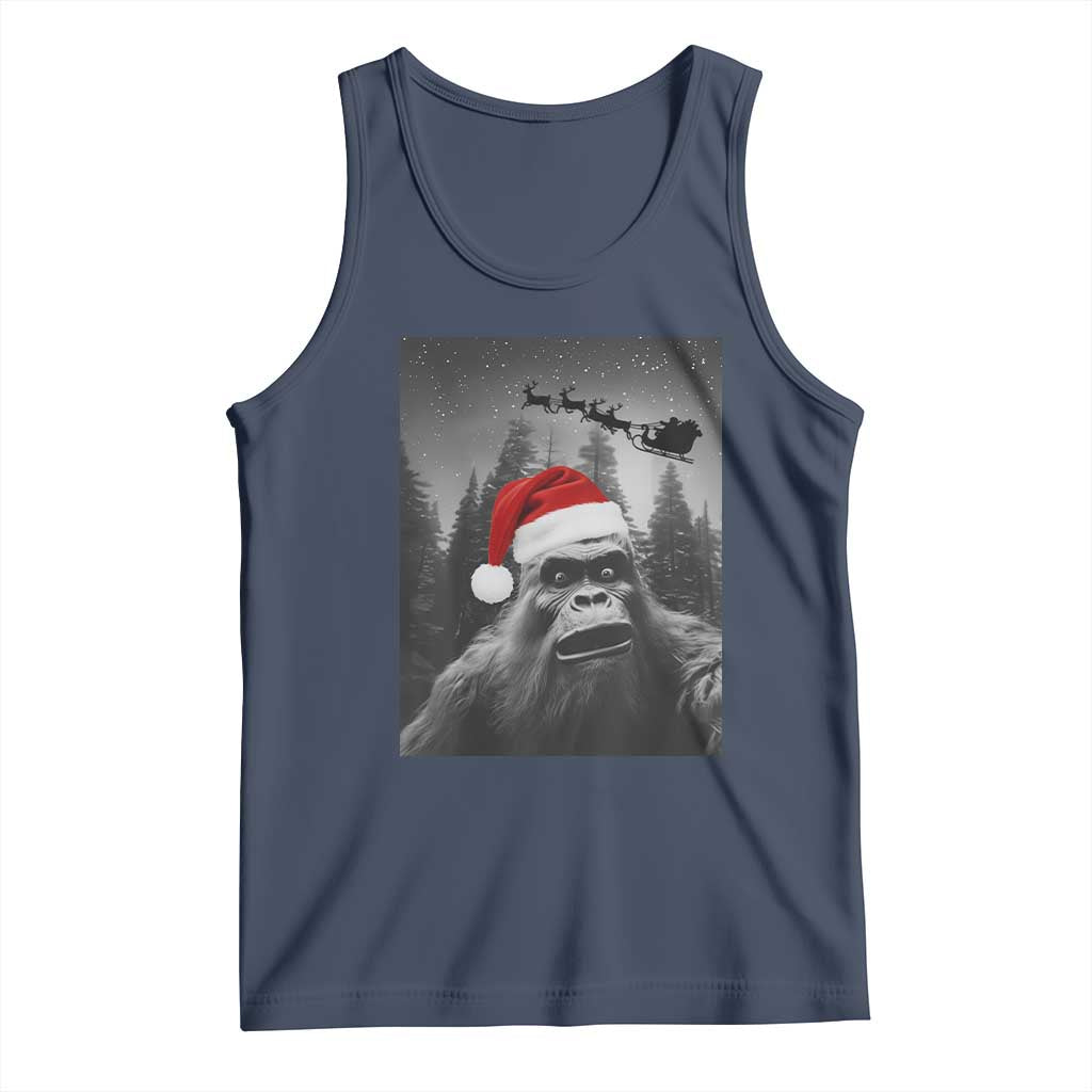 Funny Bigfoot Santas Sleigh Selfie Christmas Tank Top - Wonder Print Shop