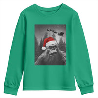 Funny Bigfoot Santas Sleigh Selfie Christmas Youth Sweatshirt - Wonder Print Shop