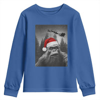 Funny Bigfoot Santas Sleigh Selfie Christmas Youth Sweatshirt - Wonder Print Shop