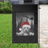 Funny Cat Selfie With Santas Sleigh Christmas Garden Flag - Wonder Print Shop