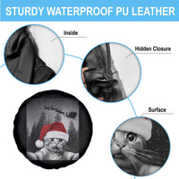 Funny Cat Selfie With Santas Sleigh Christmas Spare Tire Cover - Wonder Print Shop