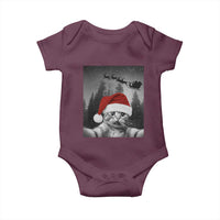 Funny Cat Selfie With Santas Sleigh Christmas Baby Onesie - Wonder Print Shop