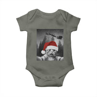 Funny Cat Selfie With Santas Sleigh Christmas Baby Onesie - Wonder Print Shop