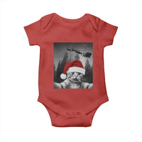 Funny Cat Selfie With Santas Sleigh Christmas Baby Onesie - Wonder Print Shop