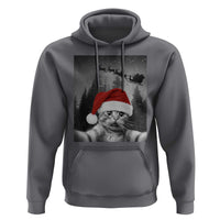 Funny Cat Selfie With Santas Sleigh Christmas Hoodie - Wonder Print Shop
