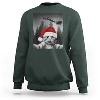 Funny Cat Selfie With Santas Sleigh Christmas Sweatshirt - Wonder Print Shop