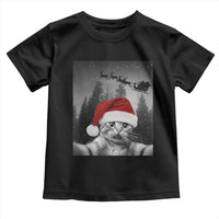 Funny Cat Selfie With Santas Sleigh Christmas Toddler T Shirt - Wonder Print Shop