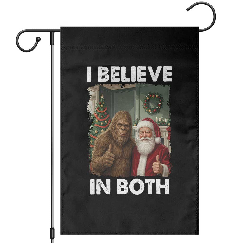 Funny Christmas Santa Bigfoot Garden Flag I Believe In Both Xmas Holiday - Wonder Print Shop