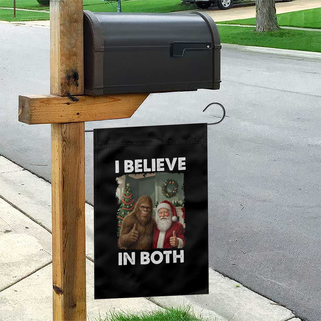 Funny Christmas Santa Bigfoot Garden Flag I Believe In Both Xmas Holiday - Wonder Print Shop