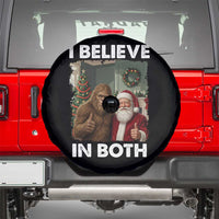 Funny Christmas Santa Bigfoot Spare Tire Cover I Believe In Both Xmas Holiday - Wonder Print Shop