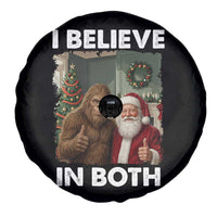 Funny Christmas Santa Bigfoot Spare Tire Cover I Believe In Both Xmas Holiday - Wonder Print Shop