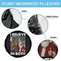 Funny Christmas Santa Bigfoot Spare Tire Cover I Believe In Both Xmas Holiday - Wonder Print Shop